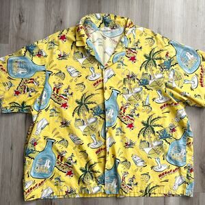 VTG Malihini Hawaii Yellow Made In Hawaii Hawaiian CABO WABO Men Button Down 3XL